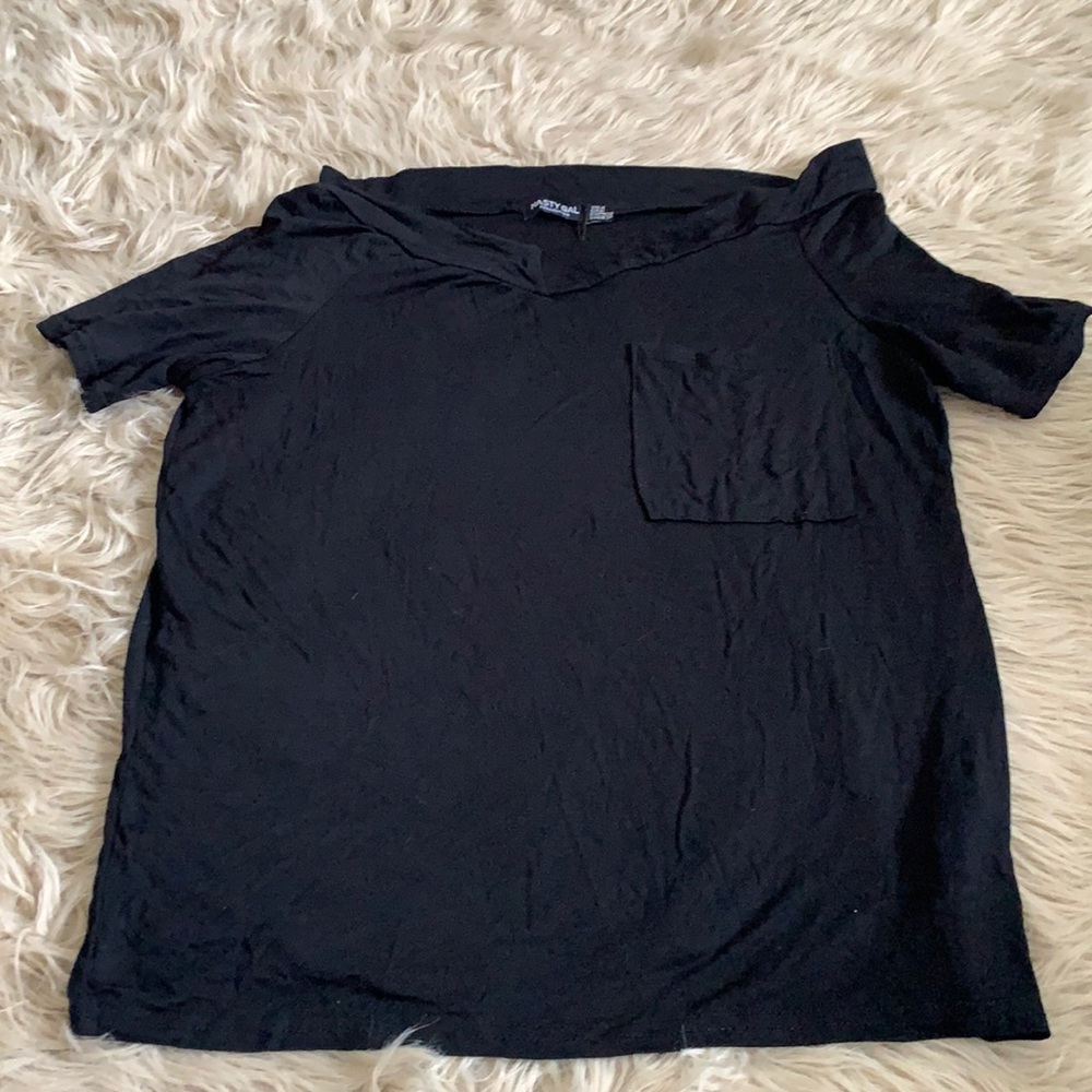 Black off the shoulder top